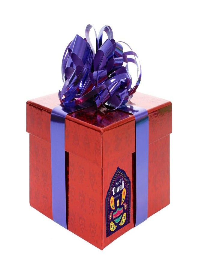 D2C 70-Piece Happy Diwali Premium Large Stickers - 1.5 Inch Multi-Color Diya Design with Purple Royal Background, Self-Adhesive Festival Labels - Image 4